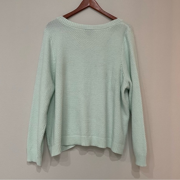 TORRID Mint Green V-Neck Midi Pullover Sweater Size 1 - Picture 6 of 11
